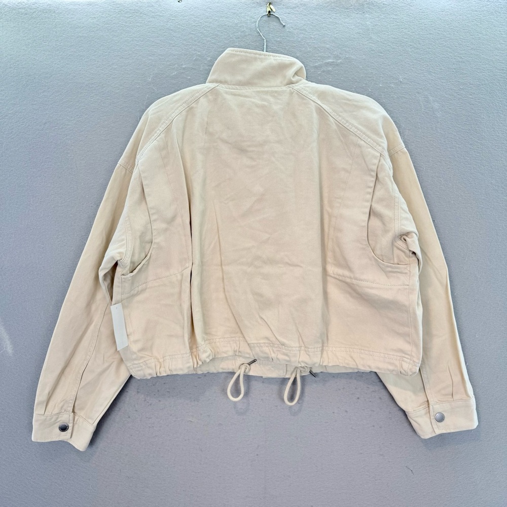 Scotch & Soda New women’s cropped Utility Jacket zip front ivory cotton blend M - Picture 5 of 9